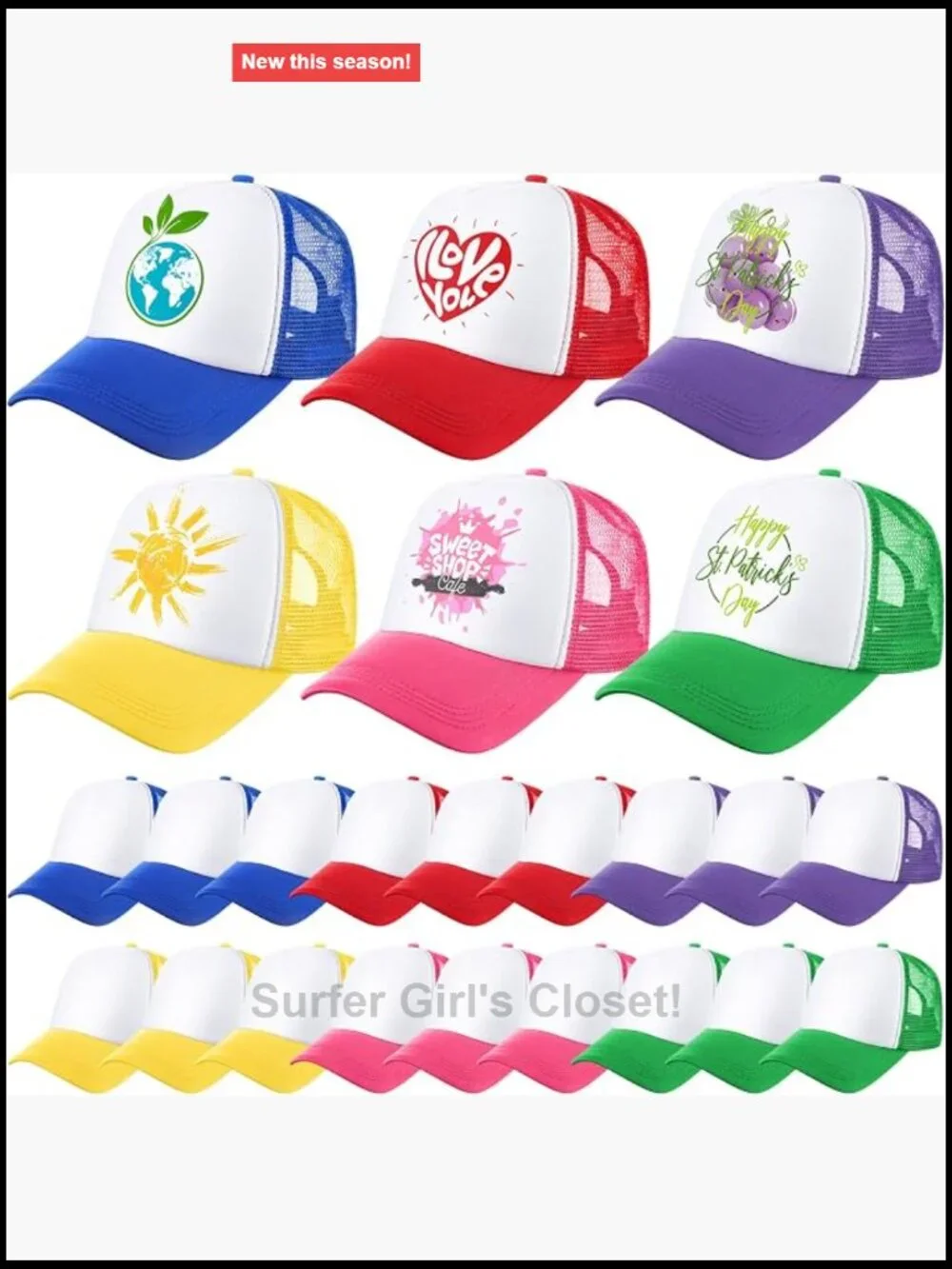 24pcs Trucker Hats Bulk DIY Blank Mesh Baseball Cap Adjustable Sublimation